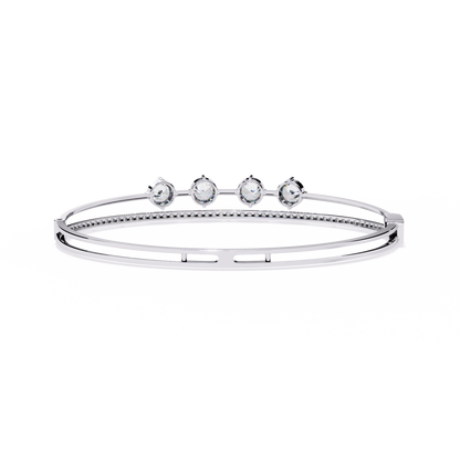 Diamond Station Bangle Bracelet – Yellow Gold