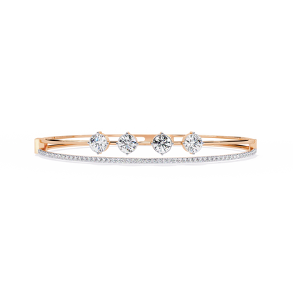 Diamond Station Bangle Bracelet – Yellow Gold