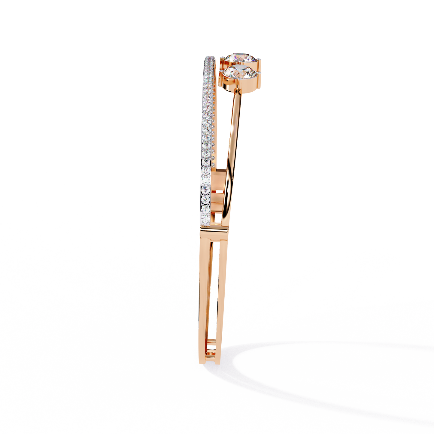 Diamond Station Bangle Bracelet – Yellow Gold