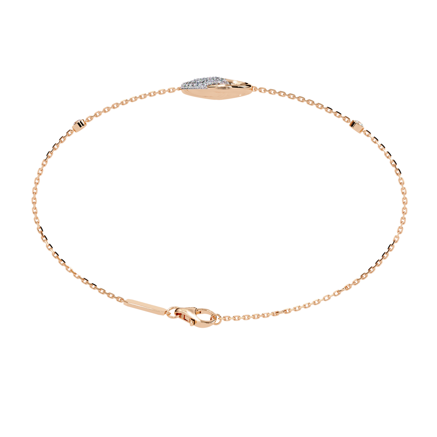 Diamond Swirl Chain Bracelet – Yellow Gold