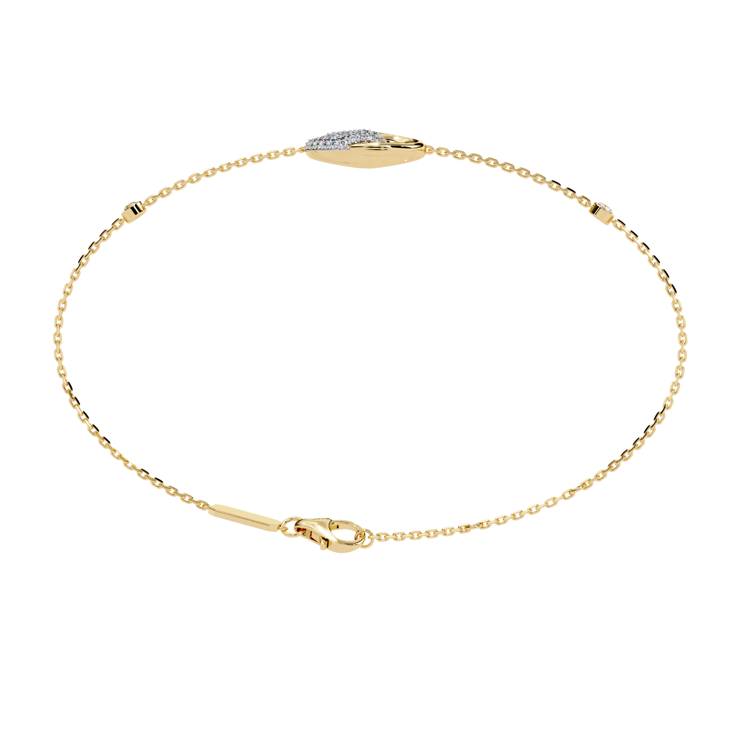 Diamond Swirl Chain Bracelet – Yellow Gold