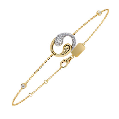 Diamond Swirl Chain Bracelet – Yellow Gold