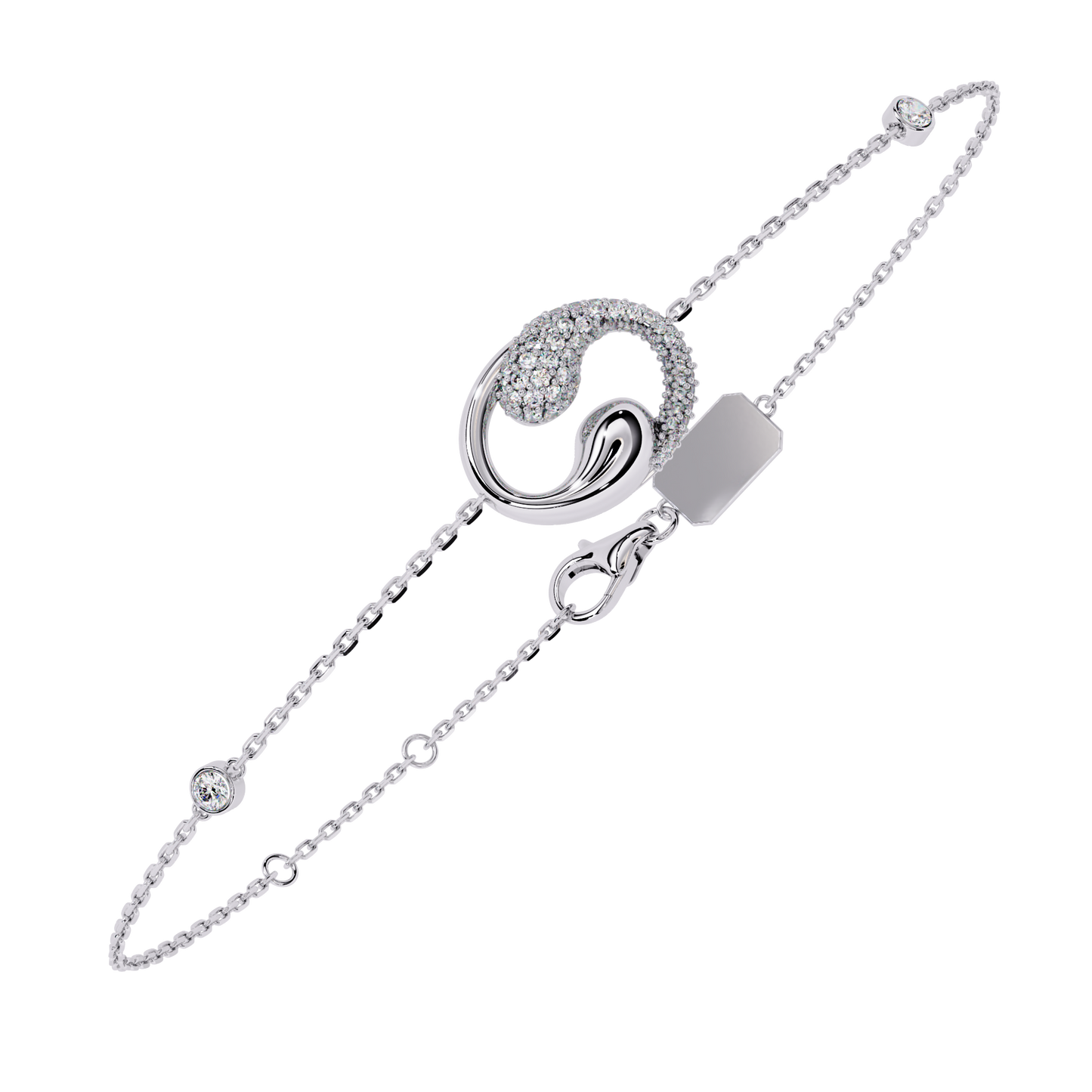 Diamond Swirl Chain Bracelet – Yellow Gold