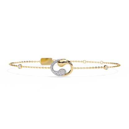 Diamond Swirl Chain Bracelet – Yellow Gold