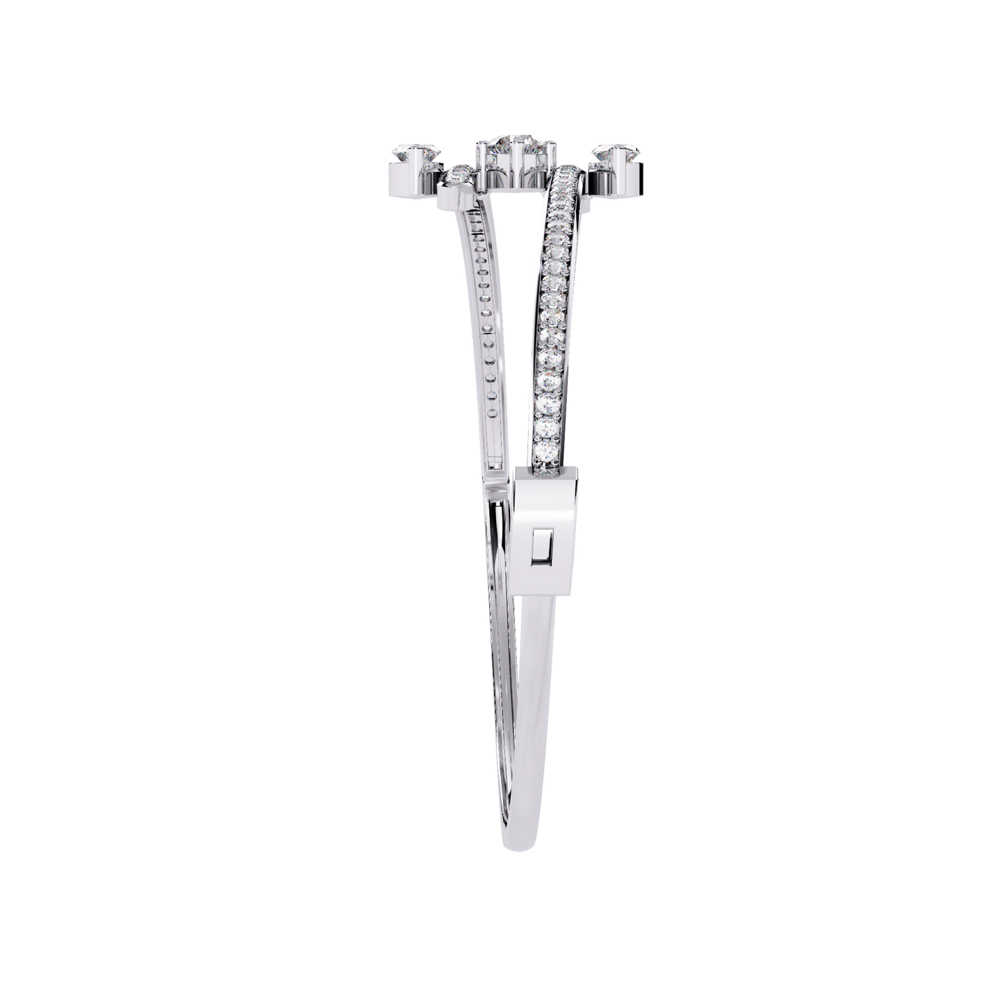 Sparkling Marquise & Round Diamond Bypass Bangle