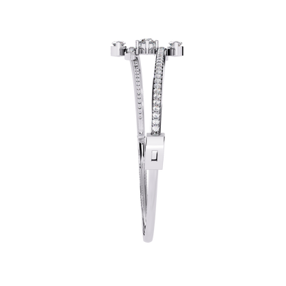 Sparkling Marquise & Round Diamond Bypass Bangle
