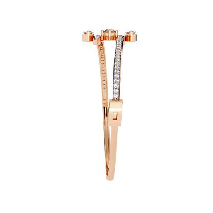 Sparkling Marquise & Round Diamond Bypass Bangle