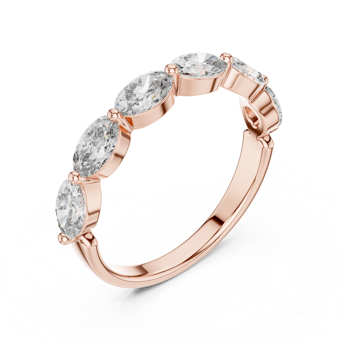 Classic Oval Cut Diamond Semi-Mount Band