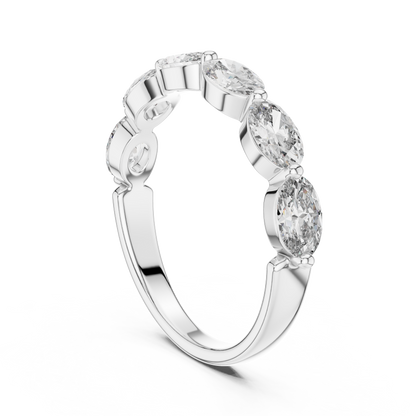 Classic Oval Cut Diamond Semi-Mount Band