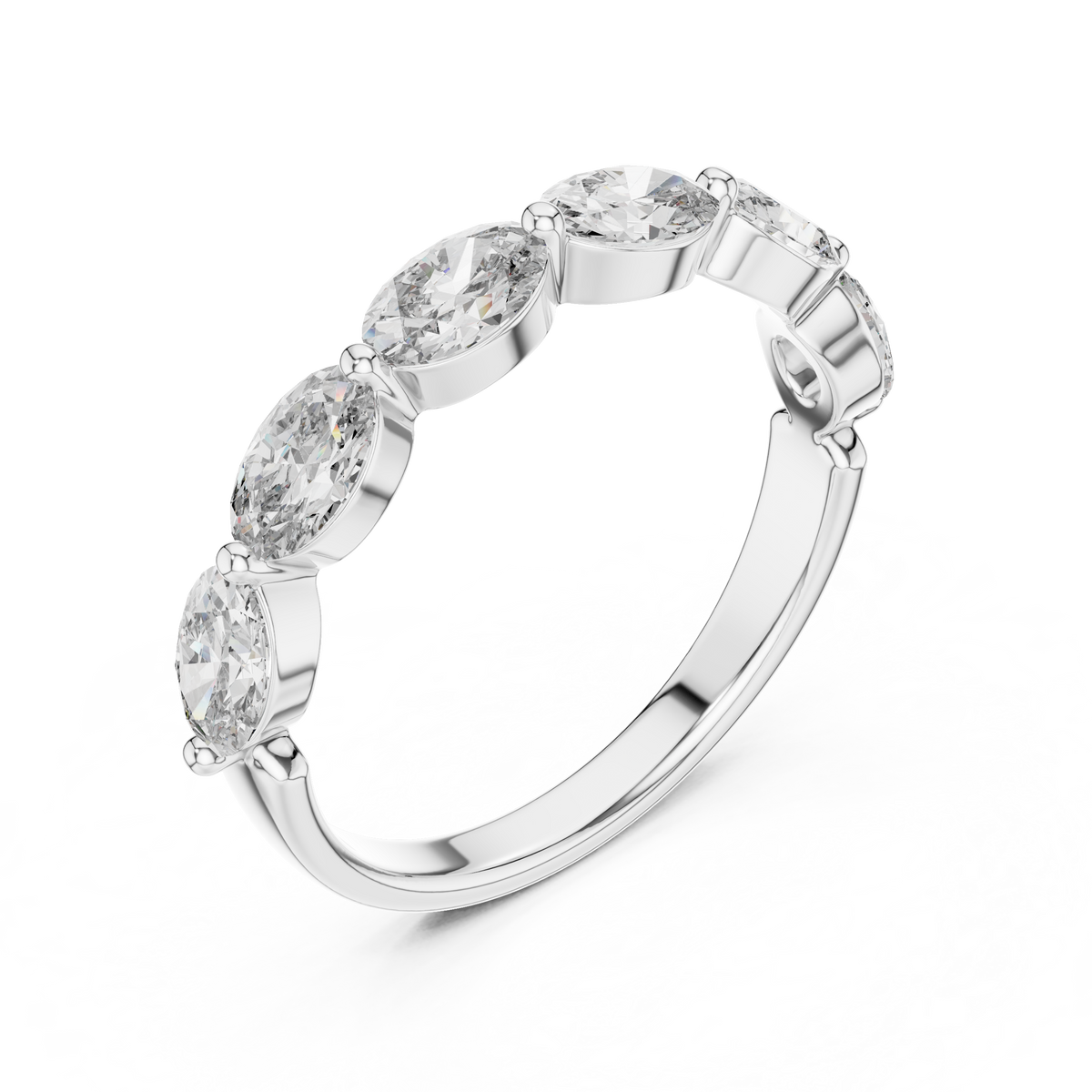 Classic Oval Cut Diamond Semi-Mount Band