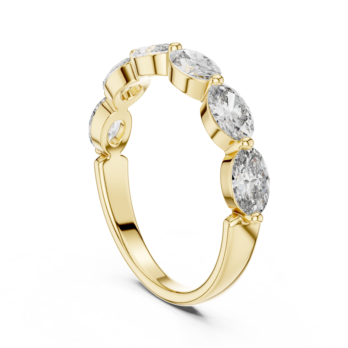 Classic Oval Cut Diamond Semi-Mount Band