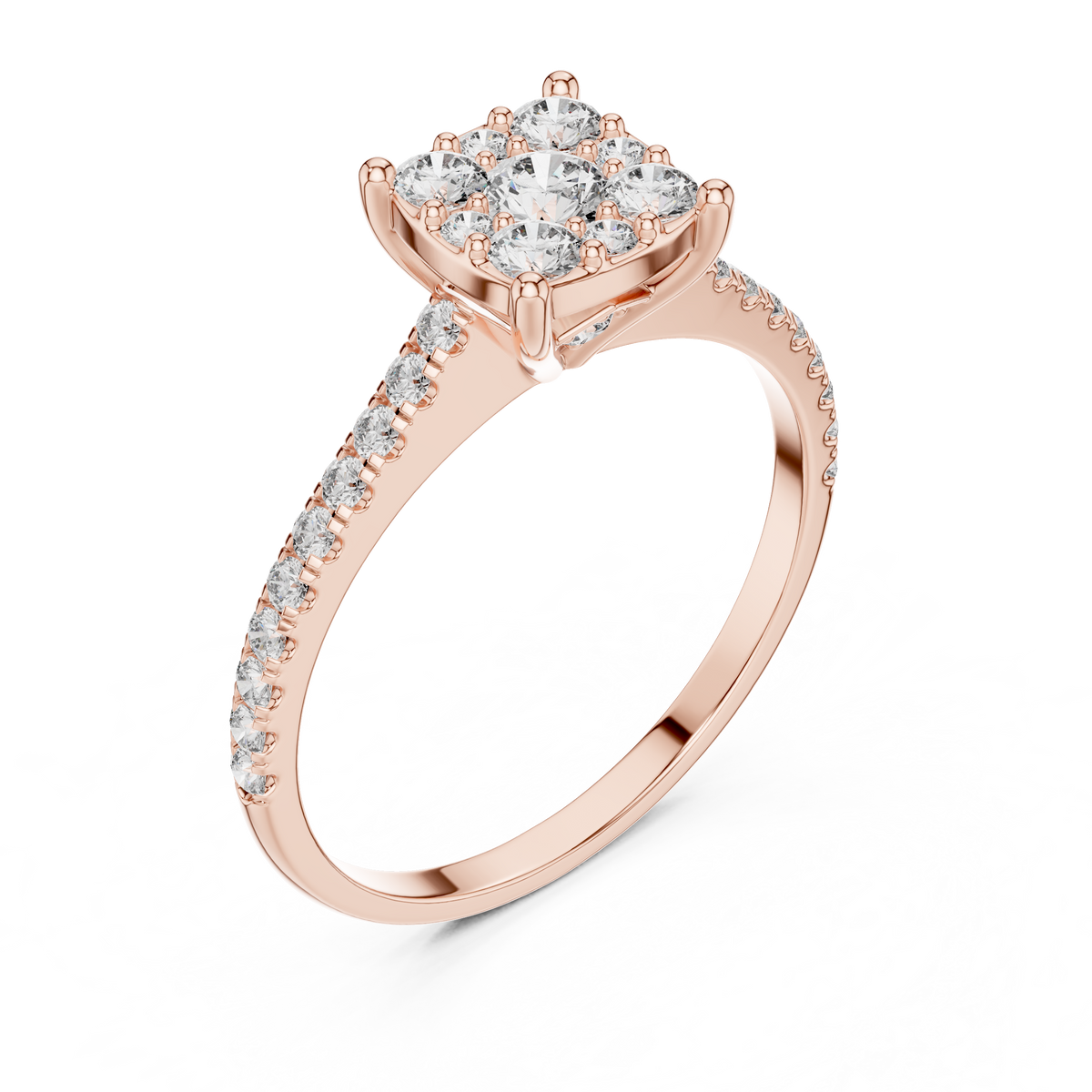 Diamond Cluster Engagement Ring
