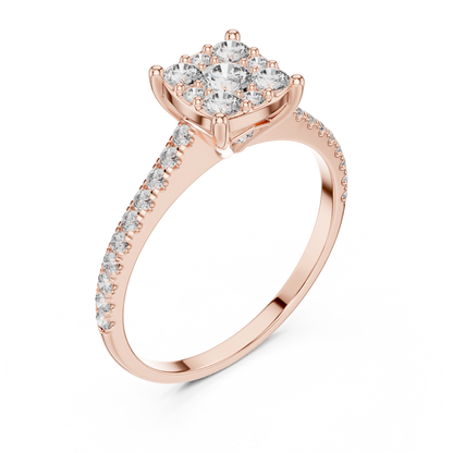 Diamond Cluster Engagement Ring