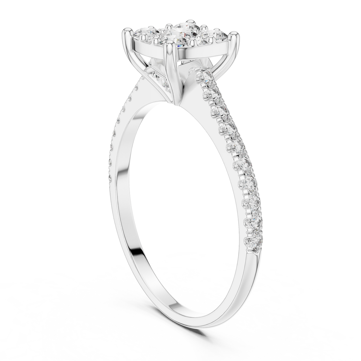 Diamond Cluster Engagement Ring