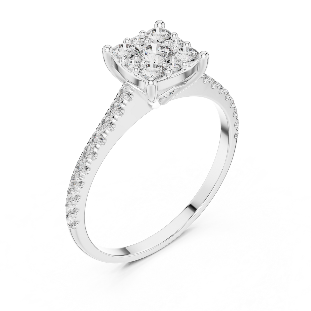 Diamond Cluster Engagement Ring