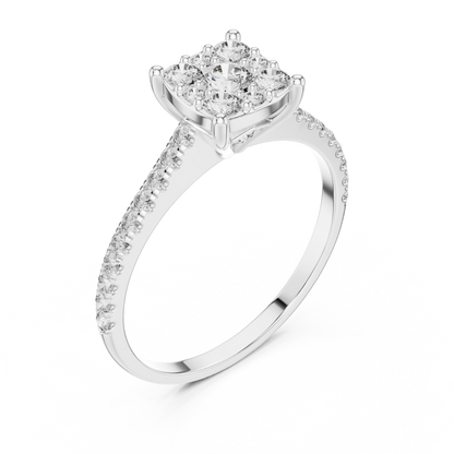 Diamond Cluster Engagement Ring