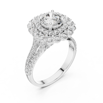 Double Halo Diamond Engagement Ring