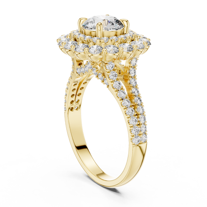 Double Halo Diamond Engagement Ring