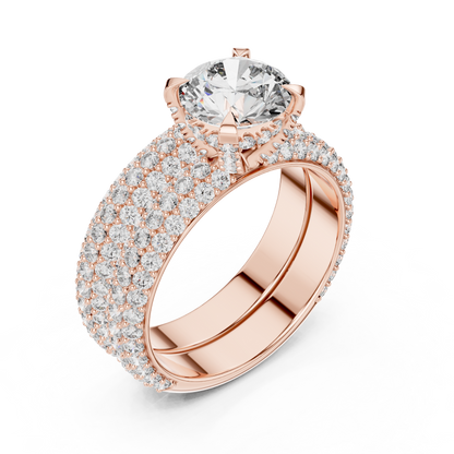 Multi-Row Pave Engagement Ring