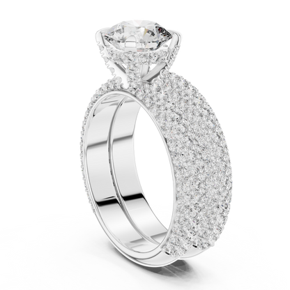 Multi-Row Pave Engagement Ring