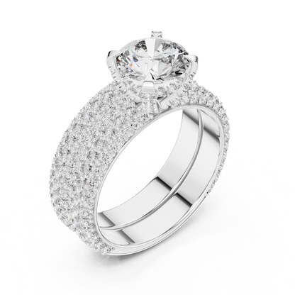 Multi-Row Pave Engagement Ring