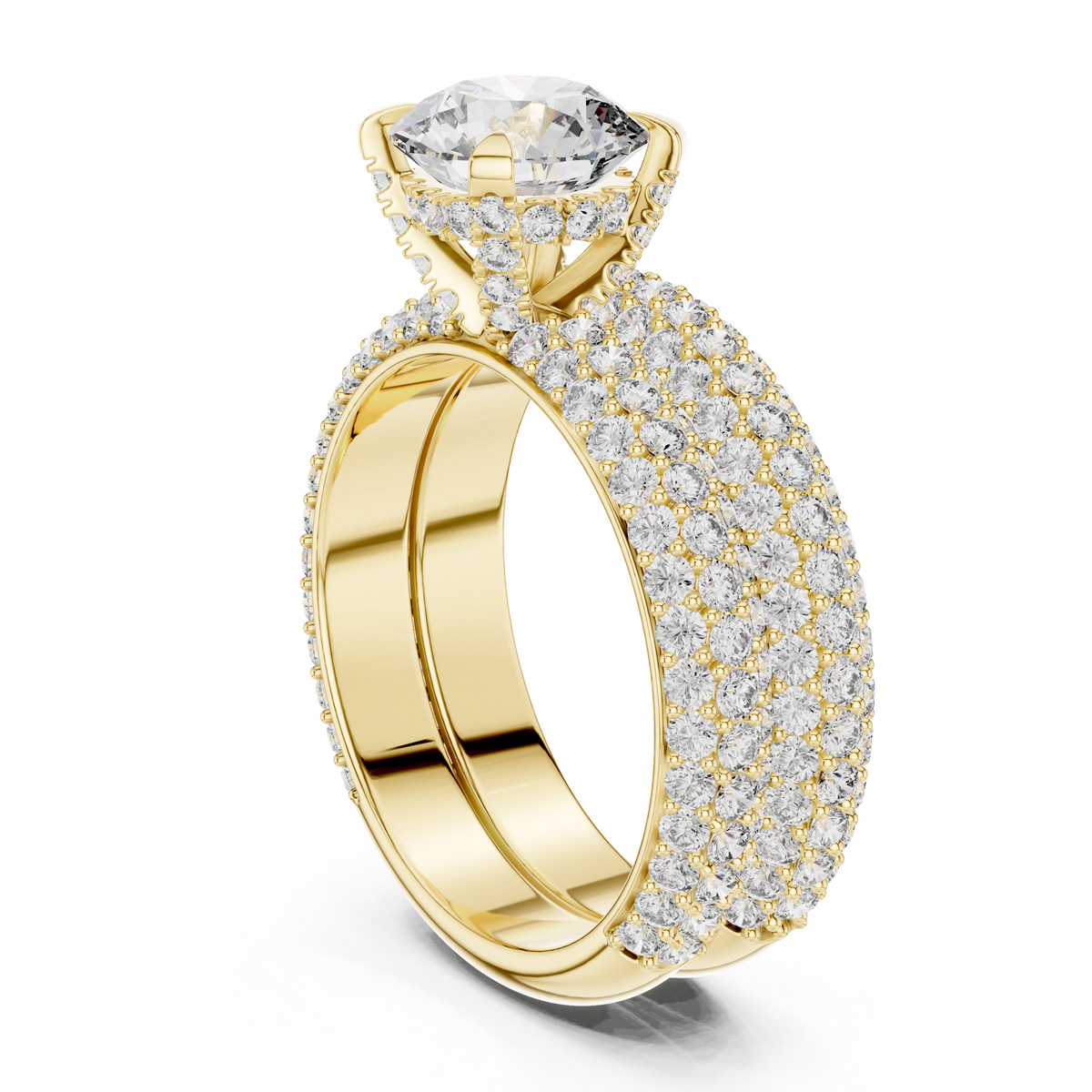 Multi-Row Pave Engagement Ring