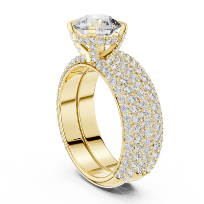 Multi-Row Pave Engagement Ring