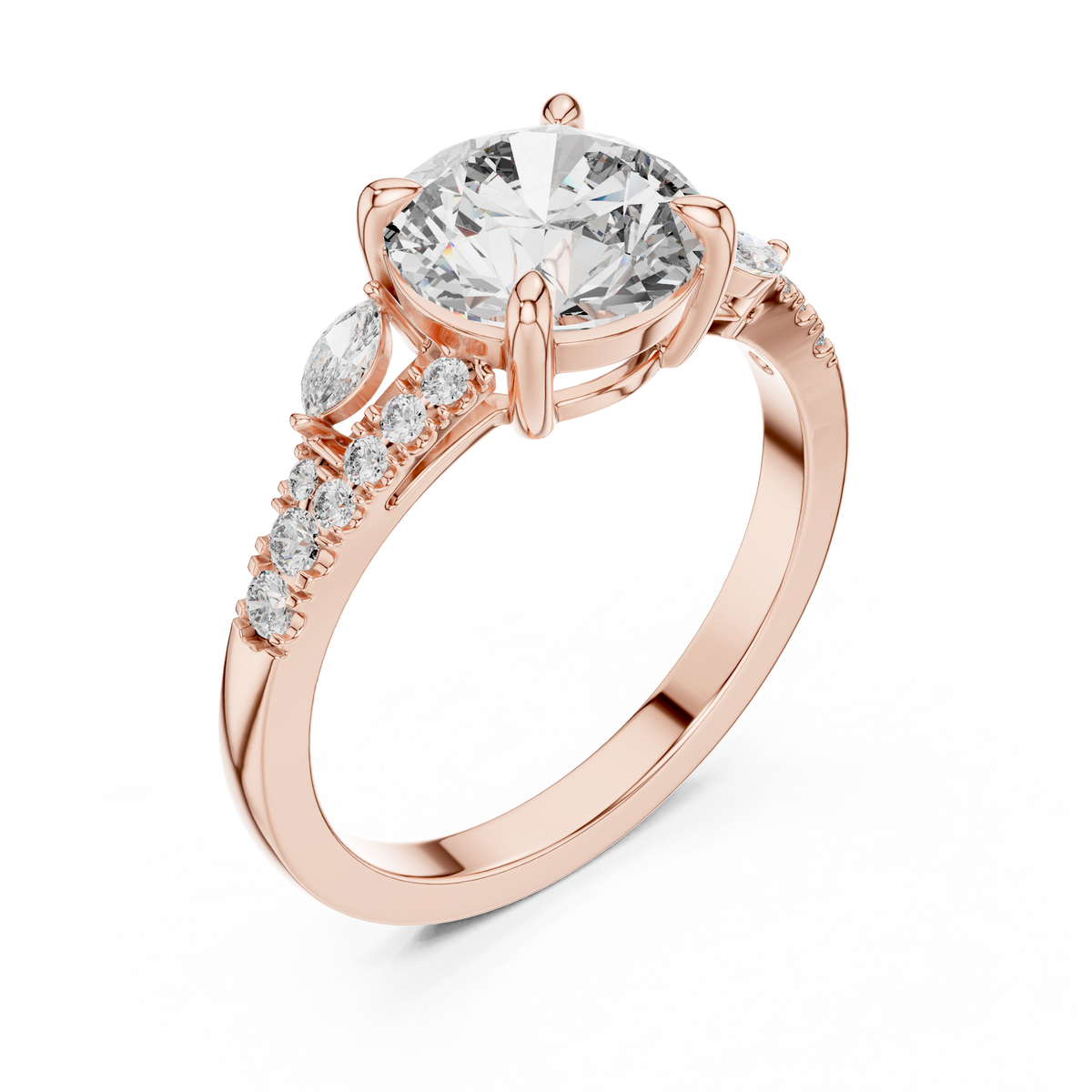 Elegant Round Diamond Engagement Ring