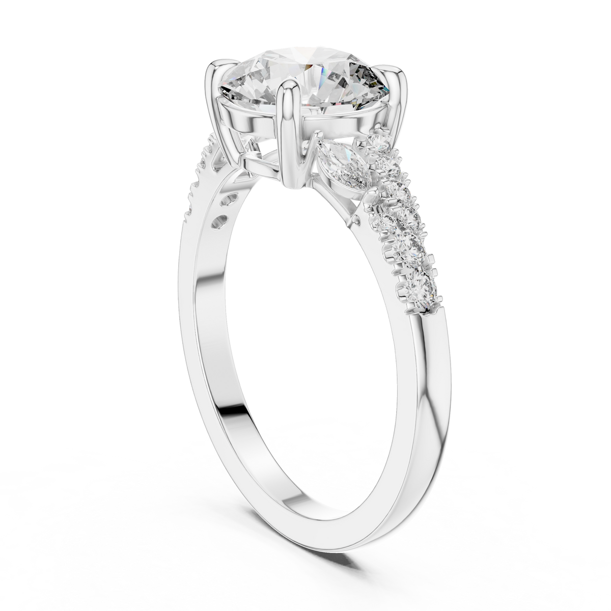 Elegant Round Diamond Engagement Ring