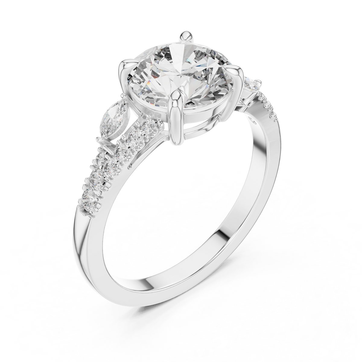 Elegant Round Diamond Engagement Ring
