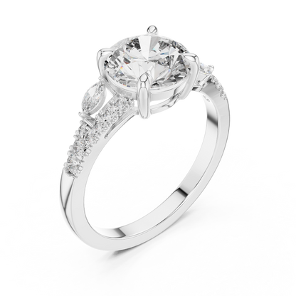 Elegant Round Diamond Engagement Ring