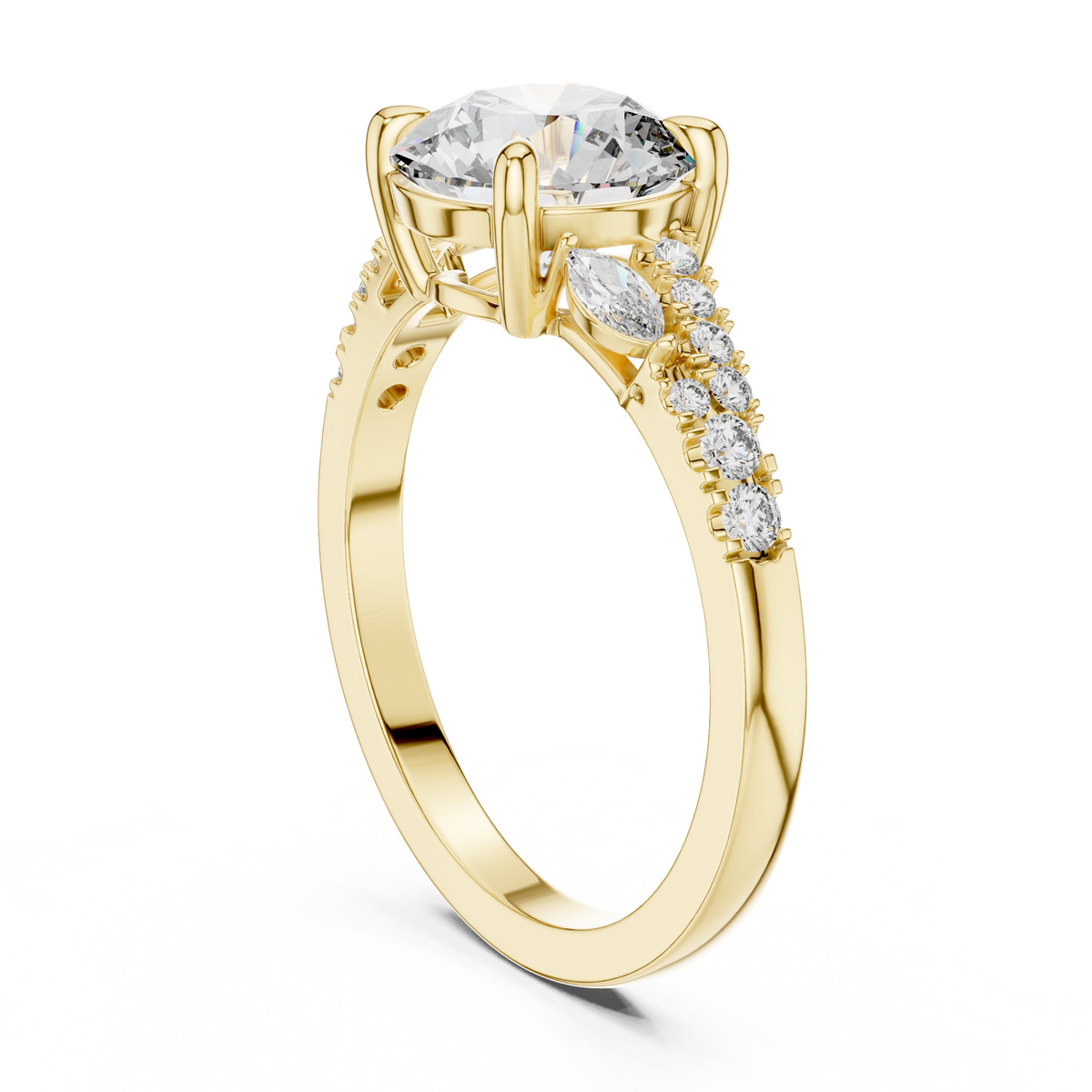 Elegant Round Diamond Engagement Ring