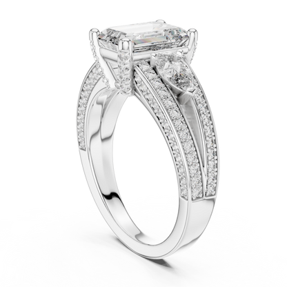 Exquisite Emerald & Pear Cut Diamond Statement Ring