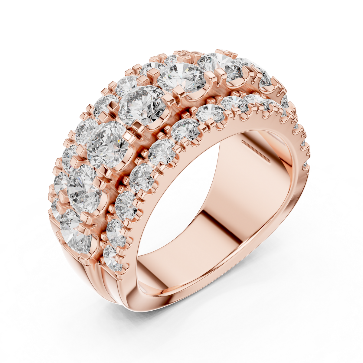 Multi-Row Diamond Band Ring