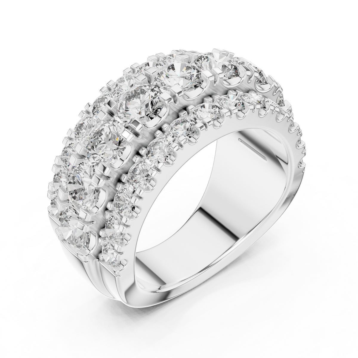 Multi-Row Diamond Band Ring