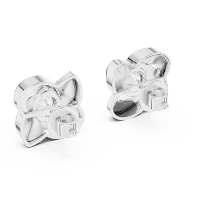 Elegant Floral Diamond Stud Earrings