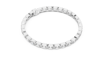 Classic Emerald-Cut Bezel-Set Diamond Tennis Bracelet