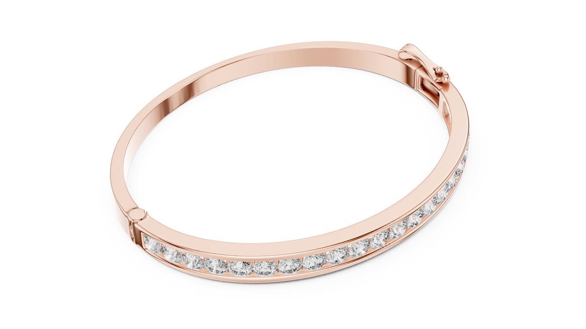 Elegant Channel-Set Diamond Bangle
