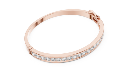 Elegant Channel-Set Diamond Bangle