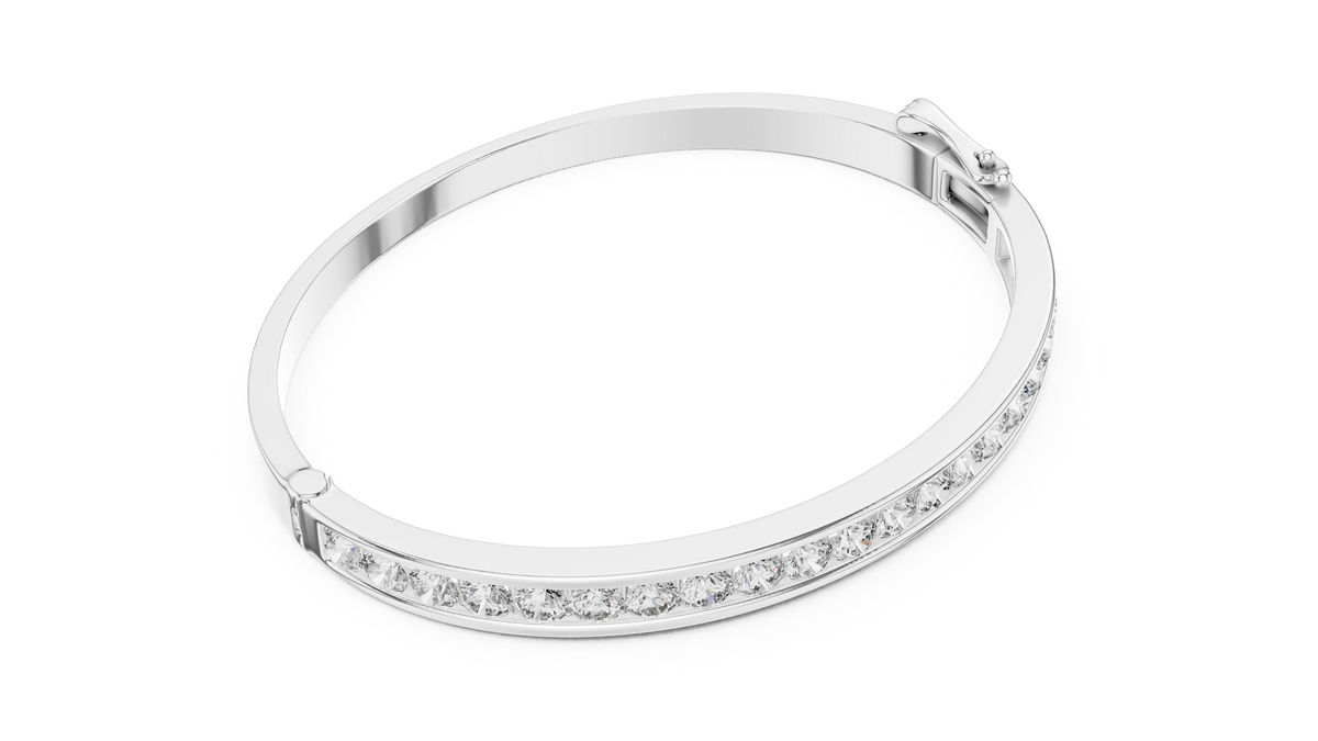 Elegant Channel-Set Diamond Bangle