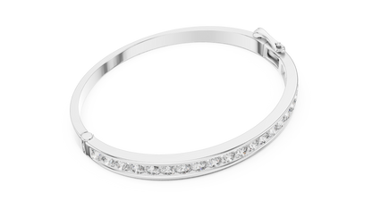 Elegant Channel-Set Diamond Bangle