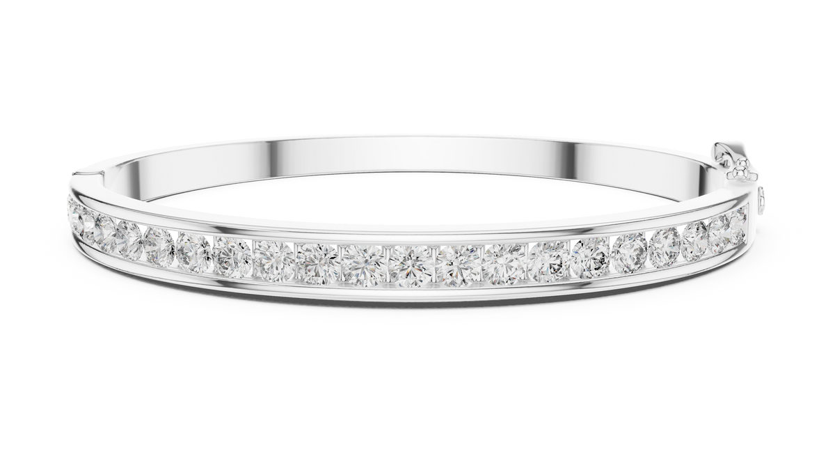 Elegant Channel-Set Diamond Bangle