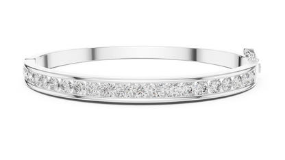 Elegant Channel-Set Diamond Bangle