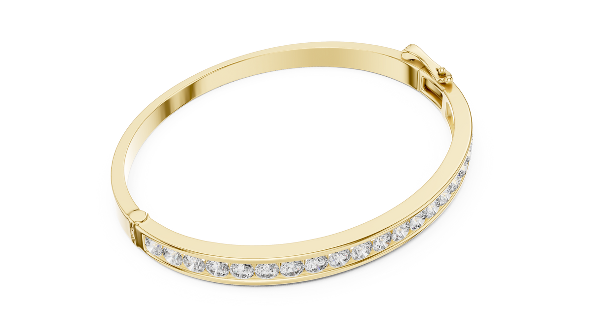 Elegant Channel-Set Diamond Bangle