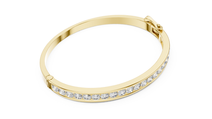 Elegant Channel-Set Diamond Bangle