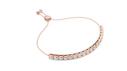 Adjustable Round Brilliant-Cut Tennis Bracelet