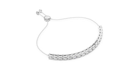 Adjustable Round Brilliant-Cut Tennis Bracelet