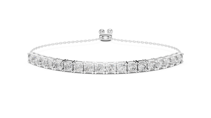 Adjustable Round Brilliant-Cut Tennis Bracelet