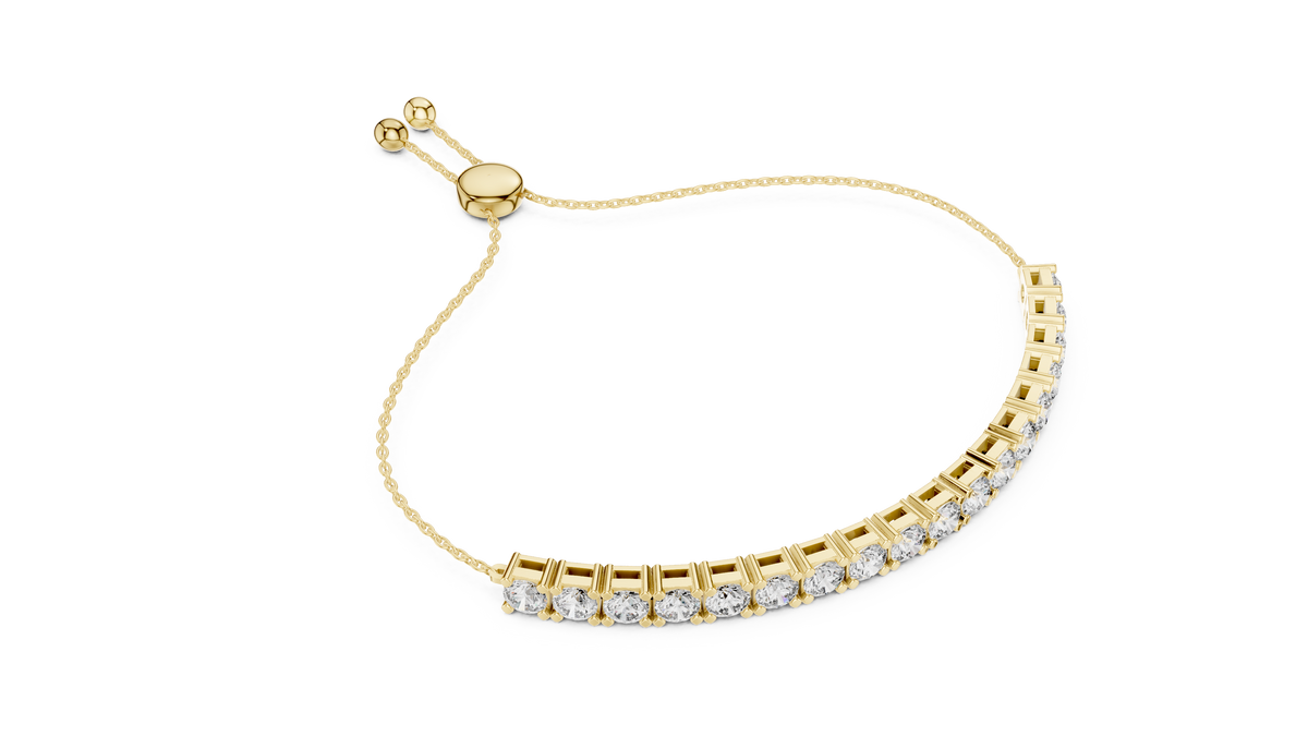 Adjustable Round Brilliant-Cut Tennis Bracelet