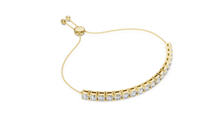 Adjustable Round Brilliant-Cut Tennis Bracelet